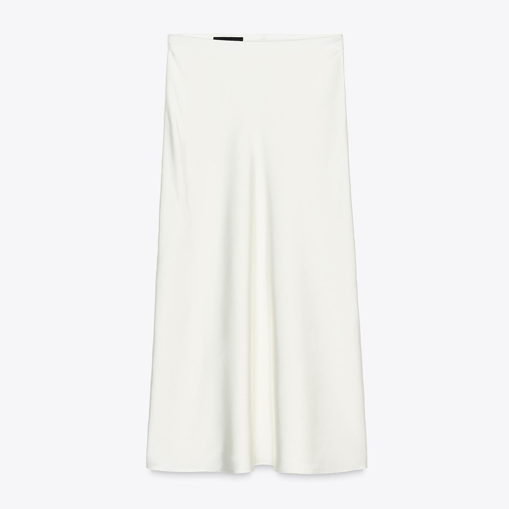 ZARA ECRU SATIN SKIRT